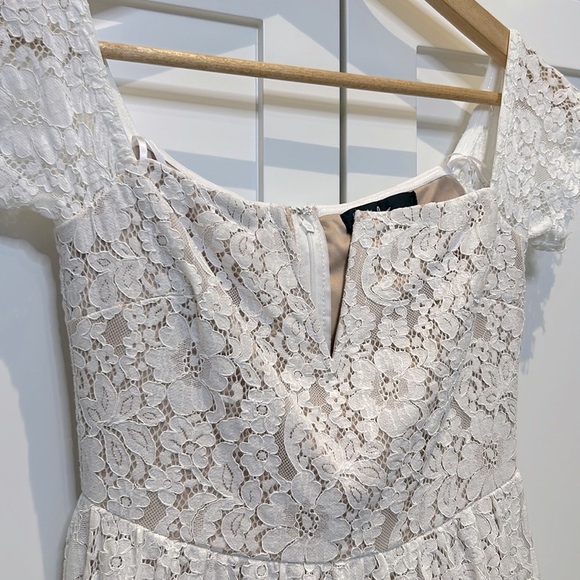 Lulus Absolutely Stunning White Lace Off-the-Shoulder Midi Dress Size XS - Picture 8 of 17